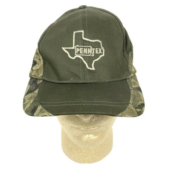 PennTex Green Camo Strapback Hat Cap Adjustable Canvas Cobra Made In China - Picture 1 of 6
